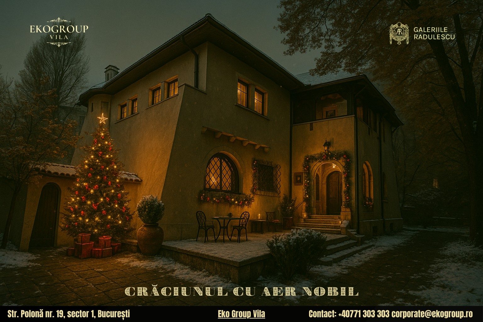 O poveste de Crăciun în farmecul anilor ’30: atmosfera Casei Tătărăscu, azi Eko Group Vila