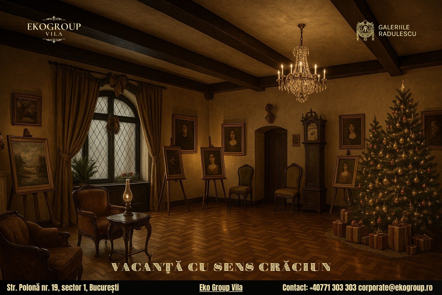 Vacanța de Crăciun transformată într-o experiență culturală la Eko Group Vila în stilul anilor ’30